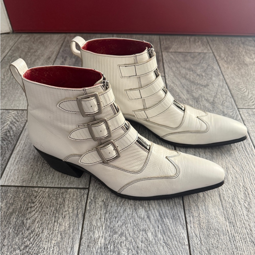 John Fluevog Idol Jack White Buckle Boots